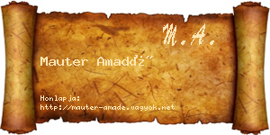 Mauter Amadé névjegykártya